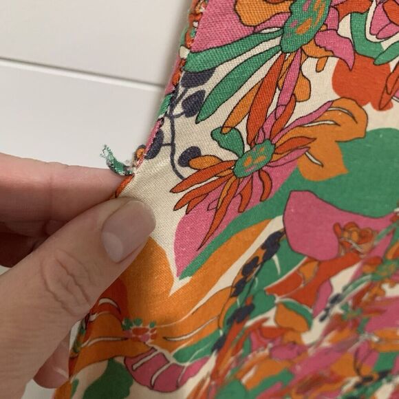 Marine Layer |  Laney Mini Dress Floral Print Lyocell Linen- Size XS - Picture 4 of 8